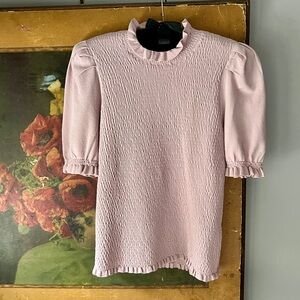 Catherine Malandrino smocked pink top
